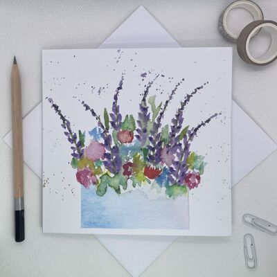Carte de voeux Delphiniums
