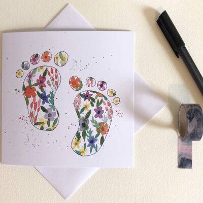 Baby Feet Greetings Card