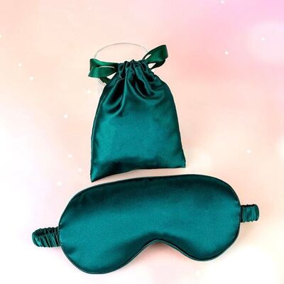 Schlafmaske aus Seide - Smaragdgrün