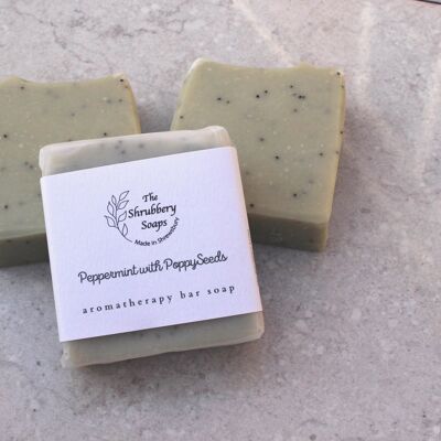 Peppermint with Poppy Seeds Handmade Soap