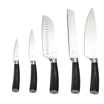 Damascus inspired kitchen knives 5 pieces