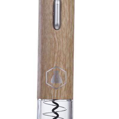 Wood & Silver color electric corkscrew