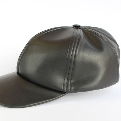Hat with visor, made of high quality eco leather