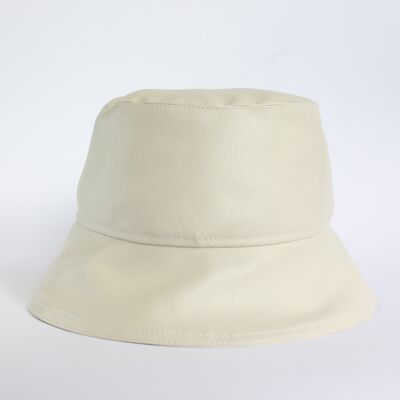 White hat made of high quality eco leather