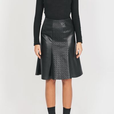 Flared leather skirt