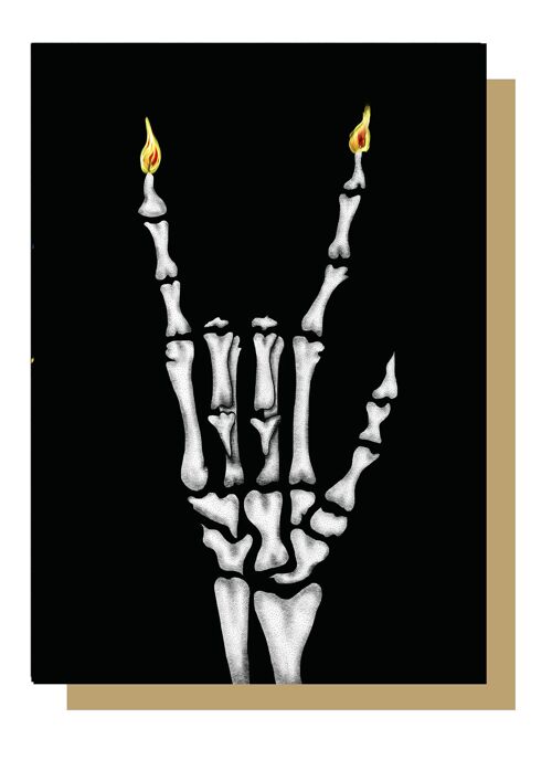 Rock Out Skeleton  - Gothic Birthday Card