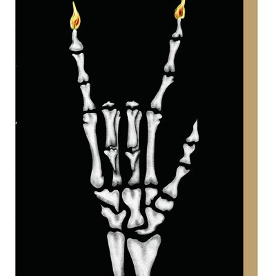 Rock Out Skeleton - Carte d'anniversaire gothique