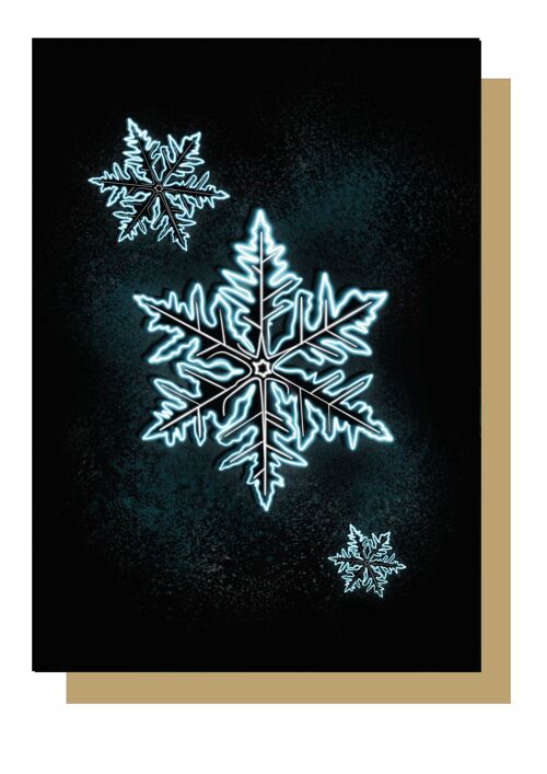 Neon Snowflake Christmas Card