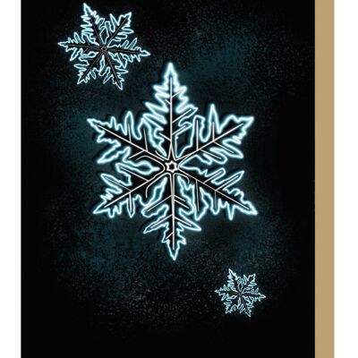 Neon-Schneeflocken-Weihnachtskarte