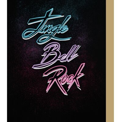 Jingle Bell Rock Neon Christmas Card