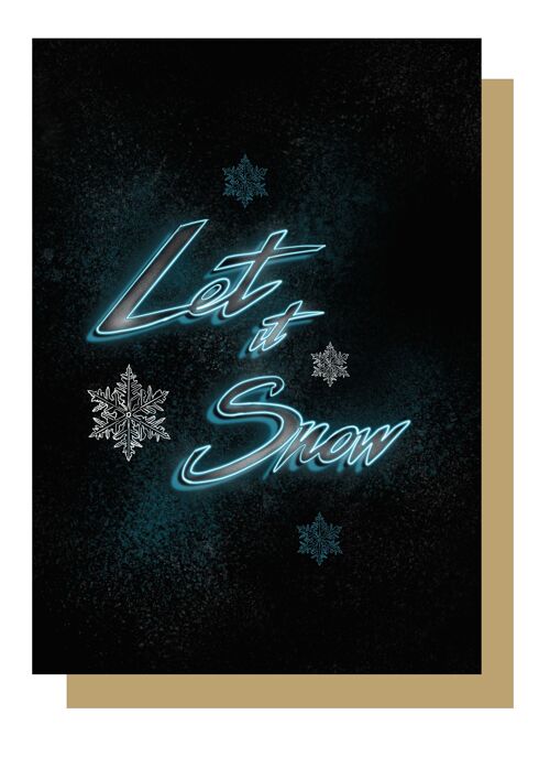 Let it Snow Neon Christmas Card