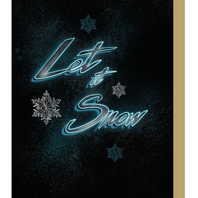 Tarjeta navideña Let it Snow Neon