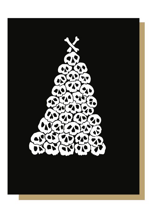 Skull Tree Gothic Christmas Card