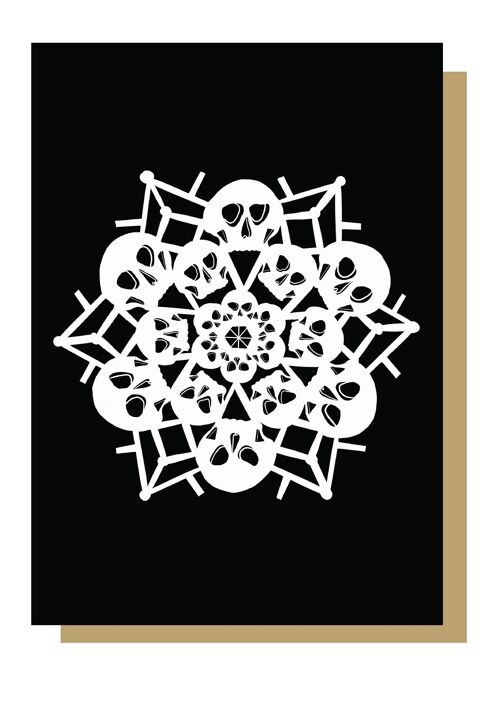 Skull Snowflake Gothic Christmas Card