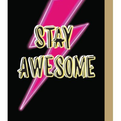 Stay Awesome Neon Greetings Card