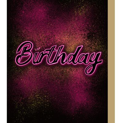 Neon Paint Splatter Birthday Card