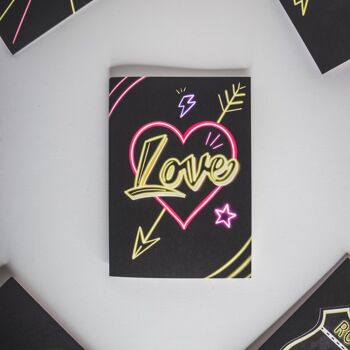 Carte de voeux romantique Love Neon 2