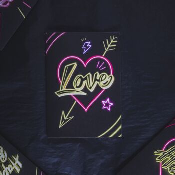 Carte de voeux romantique Love Neon 3