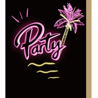 Party-Neon-Geburtstagskarte