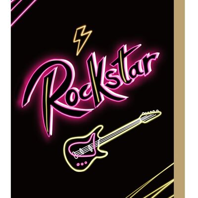 Biglietto d'auguri al neon Rockstar