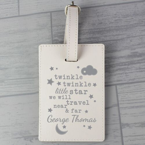 Personalised Twinkle Twinkle Cream Luggage Tag