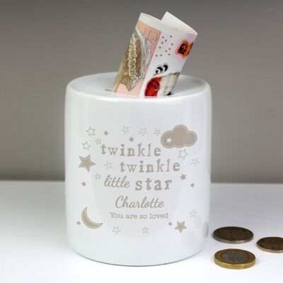 Salvadanaio in ceramica Twinkle Twinkle personalizzato