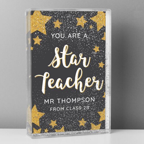 Personalised You Are A Star Teacher Glitter Shaker