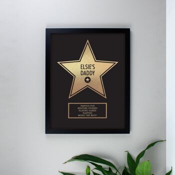 Impression encadrée personnalisée du Walk of Fame Star Award noir 3