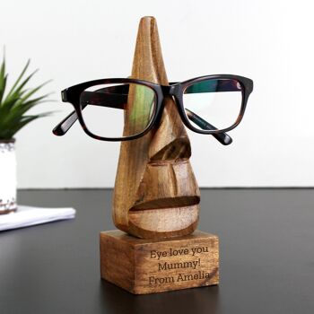 Porte-lunettes en bois personnalisé en forme de nez 3