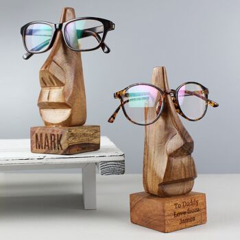 Porte-lunettes en bois personnalisé en forme de nez 6