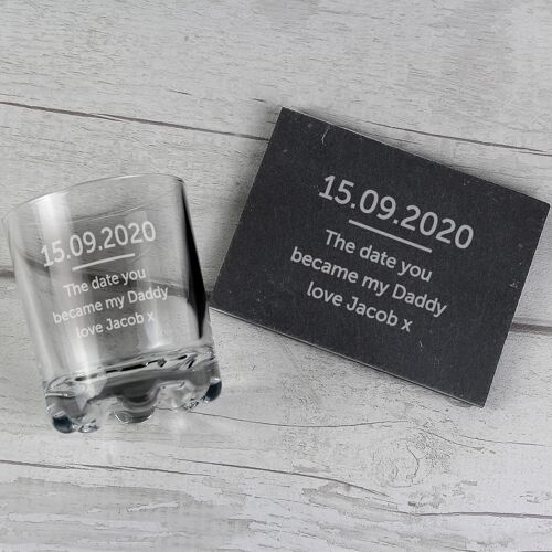 Personalised Whisky Tumbler & Slate Coaster Set