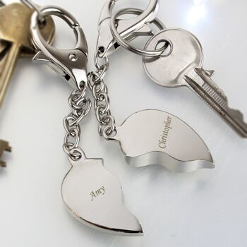 Porte-clés personnalisé deux coeurs 1