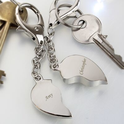 Porte-clés personnalisé deux coeurs