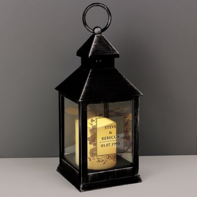 Lanterna nera rustica dell'acquerello morbido personalizzata