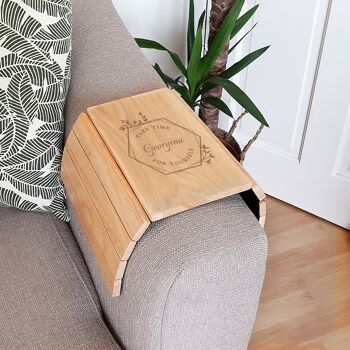 Plateau de canapé en bois personnalisé Prenez du temps pour vous 1