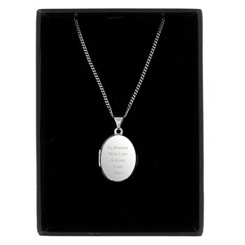 Collier médaillon ovale en argent sterling personnalisé 4