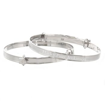 Bracelet d'étoile en diamant en expansion pour enfant en argent sterling personnalisé 2