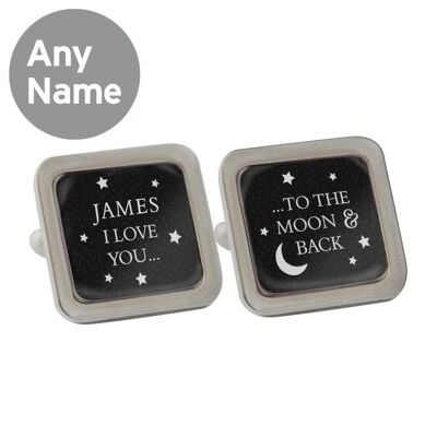Personalised To the Moon and Back Cufflinks