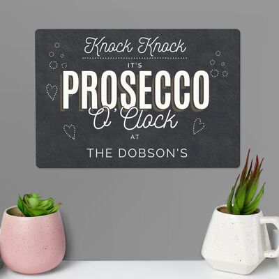 Personalisiertes Prosecco-Blechschild