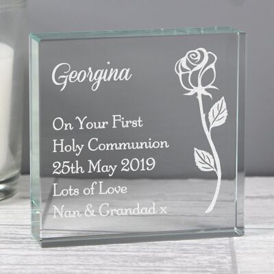 Grand jeton de cristal rose personnalisé