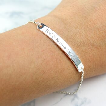 Bracelet de barre de ton argent personnalisé 1