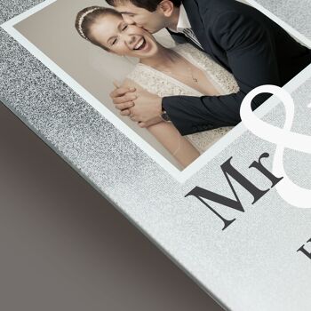 Cadre photo personnalisé en verre scintillant Mr & Mrs 4x4 4