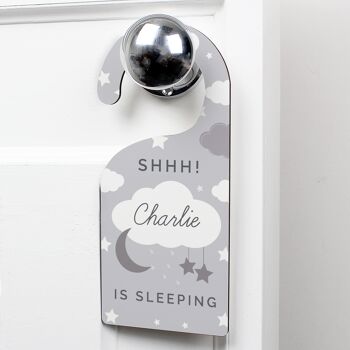 Affichette de porte personnalisée New Baby Moon & Stars 1