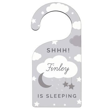 Affichette de porte personnalisée New Baby Moon & Stars 2