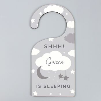 Affichette de porte personnalisée New Baby Moon & Stars 3