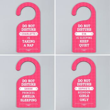 Affichette de porte rose personnalisée « Ne pas déranger » 3