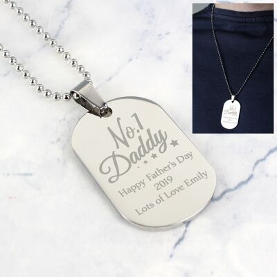 Personalisierte No.1 Daddy Edelstahl Dog Tag Halskette