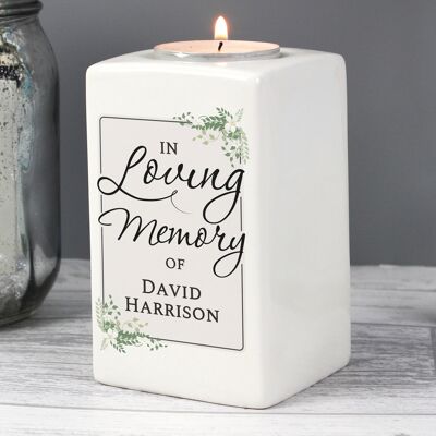 Portacandele personalizzato in ceramica a forma di lumino con memoria d'amore