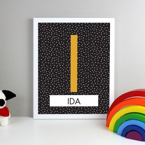 Personalised Initial White Framed Print