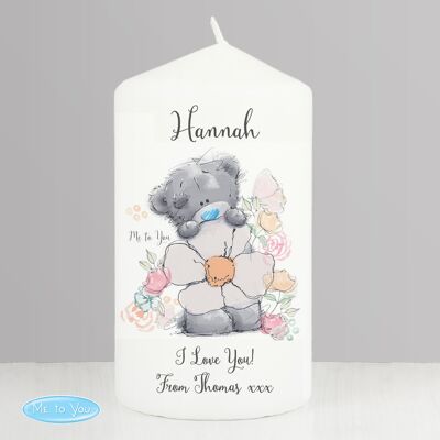 Personalised Me to You Floral Pillar Candle